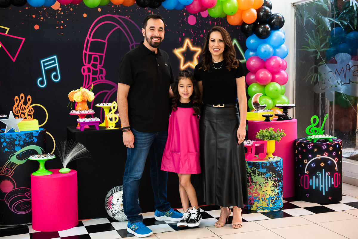 hora de tirar foto com o papai e com a mamãe