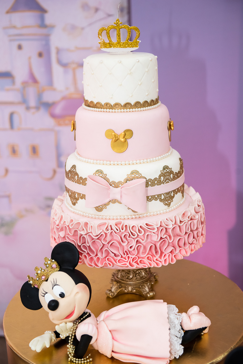 detalhes do bolo tema da Minnie