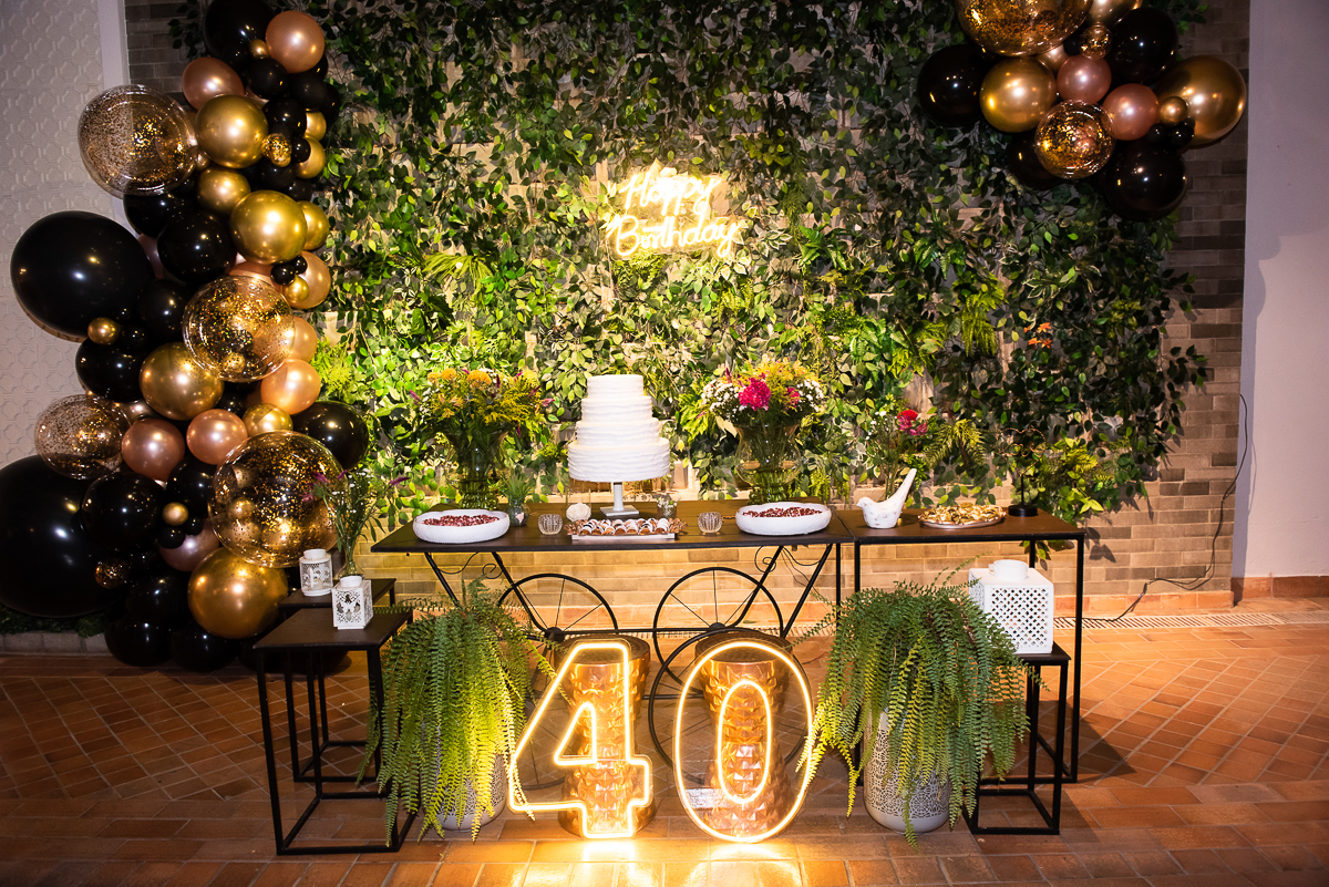 mesa parabéns 40 aos