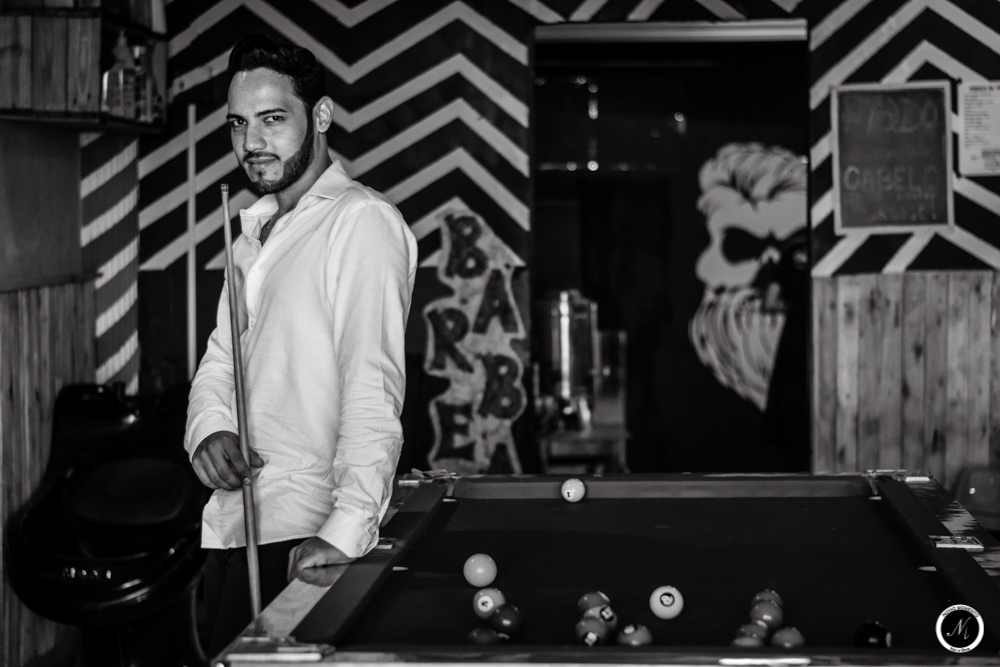 Making of noivo em barbearia caveira