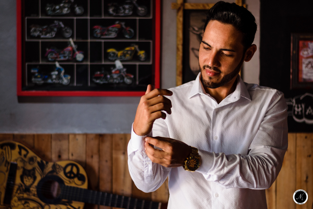 Making of noivo em barbearia