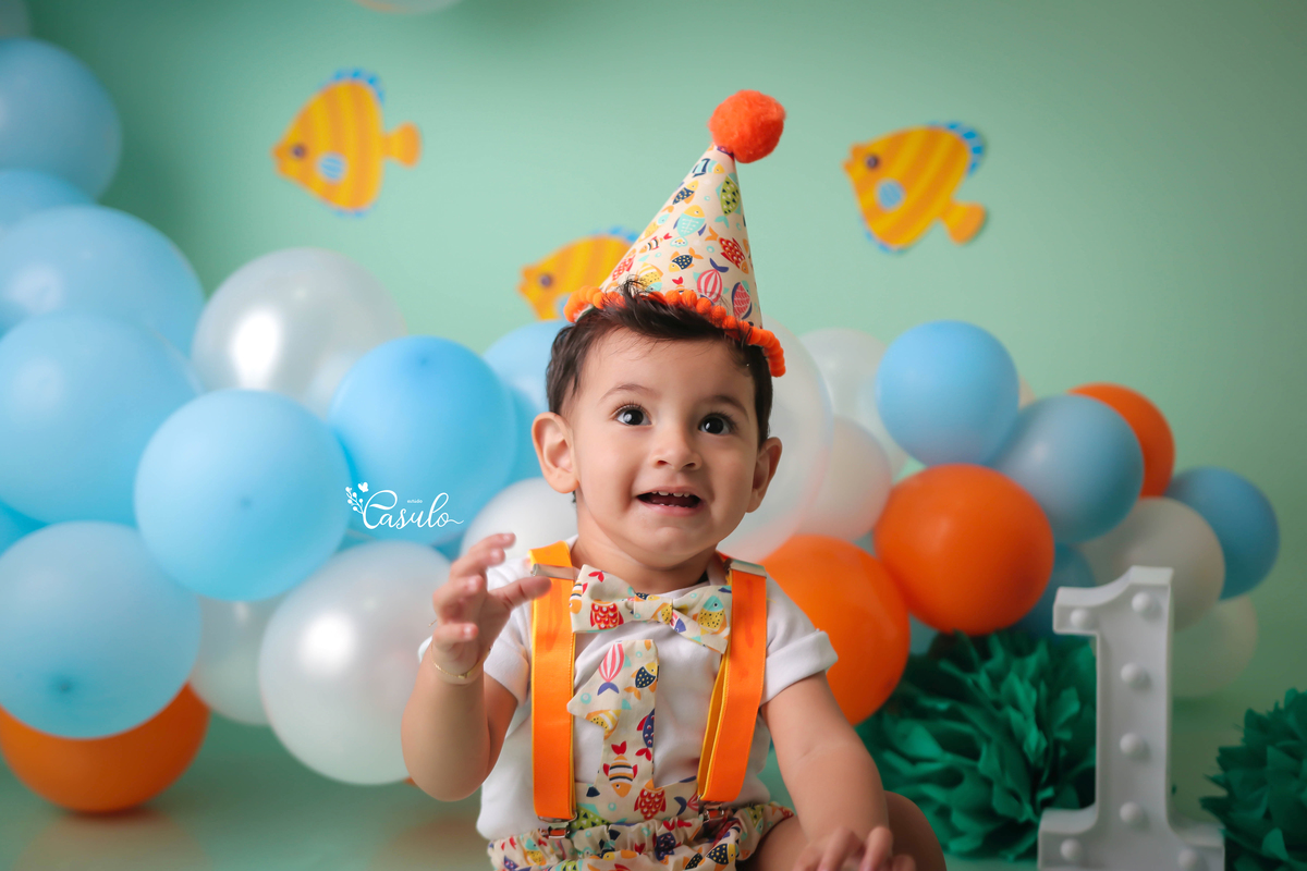 Ensaio Smash the cake realizado em estúdio - Vitória da Conquista - Ba