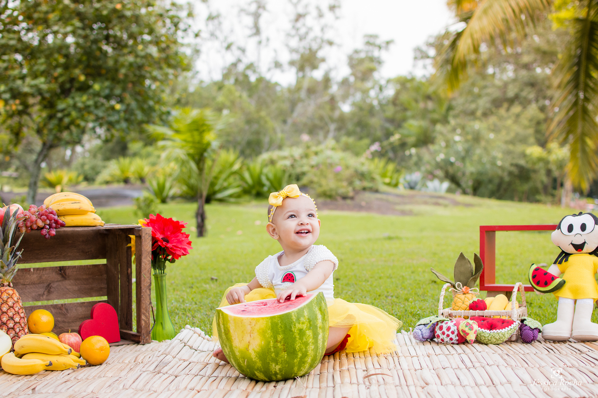 ENSAIO EXTERNO INFANTIL-BOOK DE 1 ANO-FOTOS PRE ANIVERSARIO-BOOK INFANTIL EM VITORIA-SMASH THE FRUIT-SMASH TEMA MAGALI-JESSICA ROCHA FOTOGRAFIA