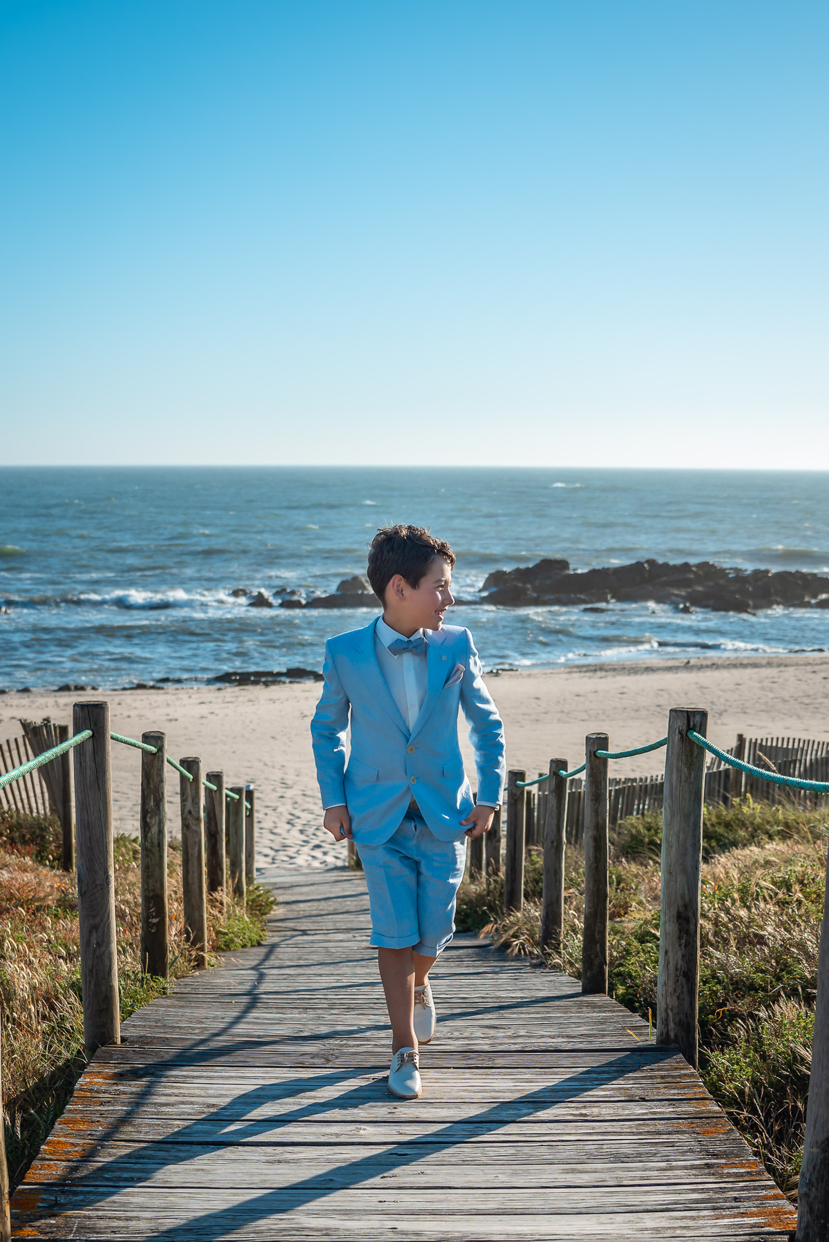 Fotografia Pré Comunhão Praia Pau de Giz Apúlia Fato