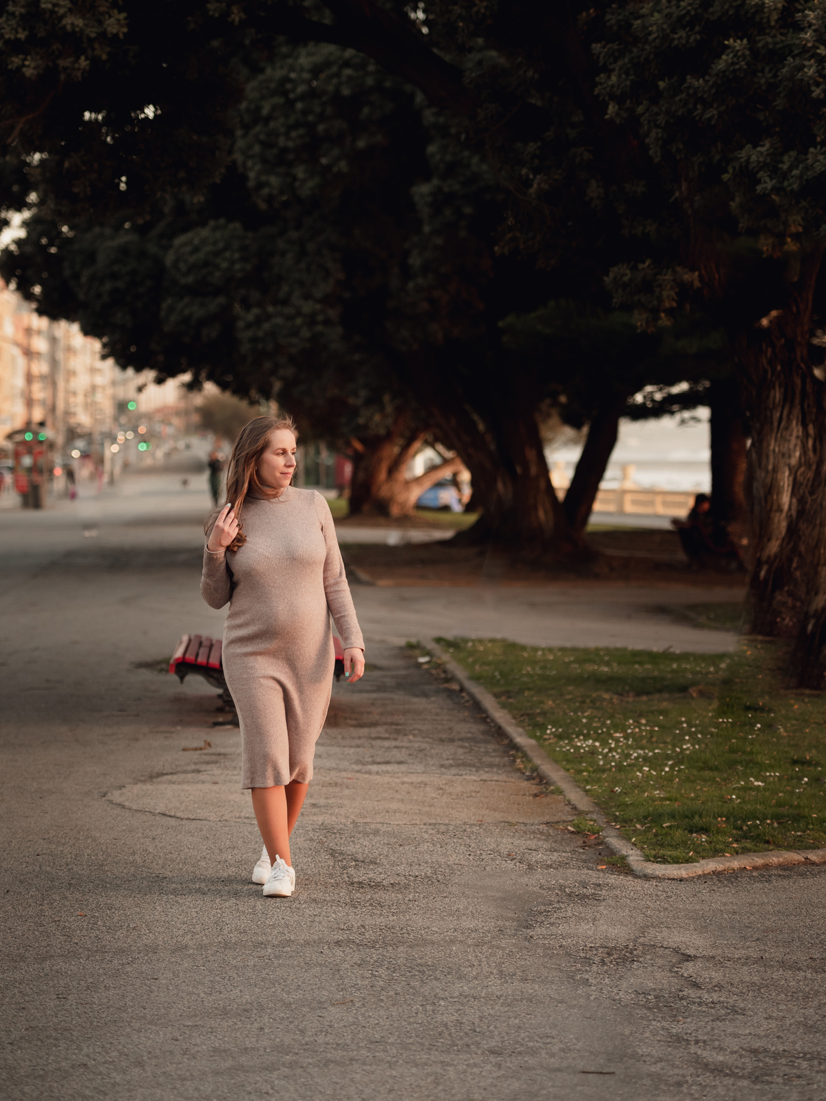 gravida caminhar por do sol