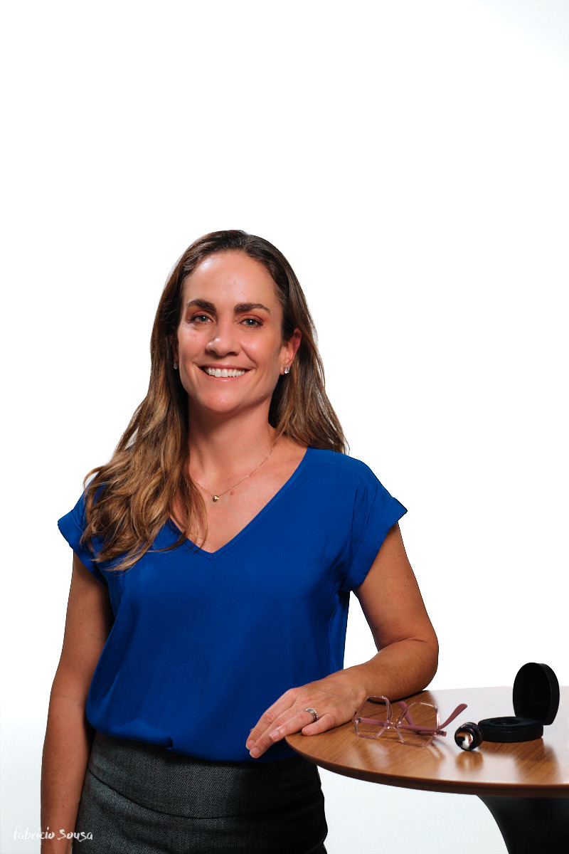 retrato corporativo profissional médica em estúdio