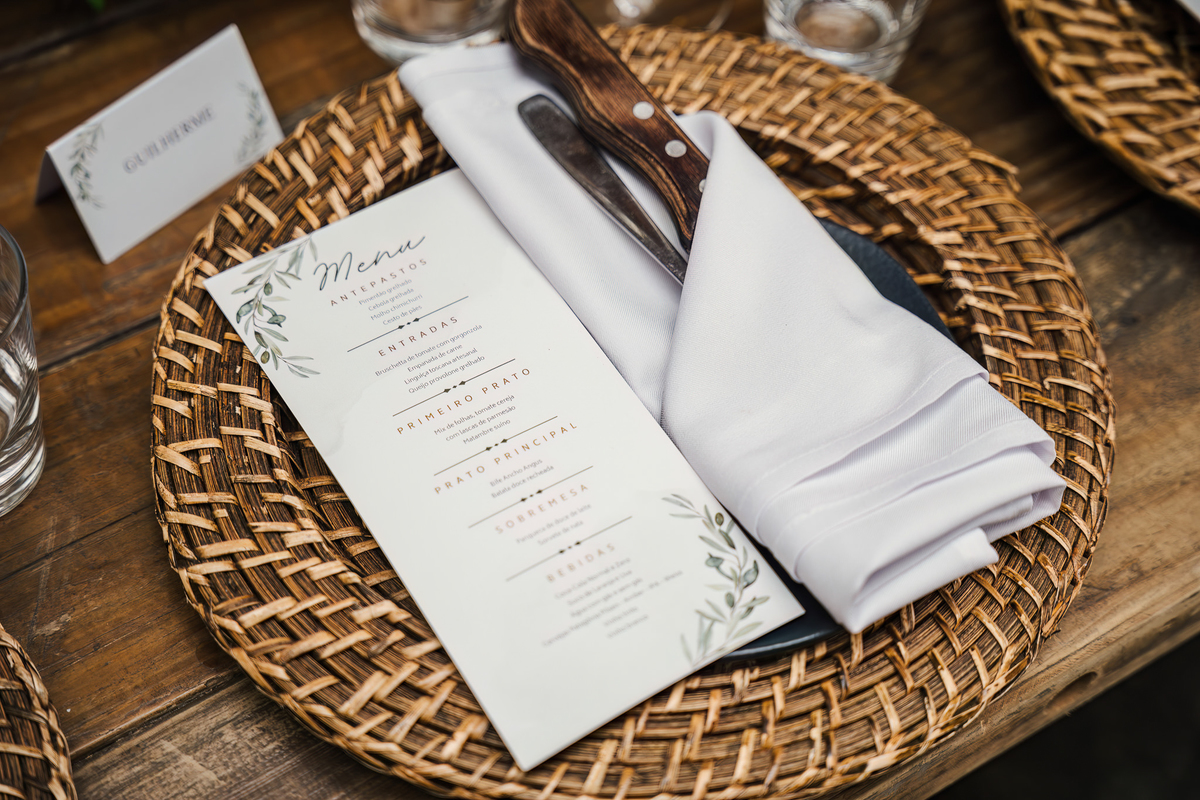 Detalhes da decoração de mini wedding no Rincon Escondido em São Paulo