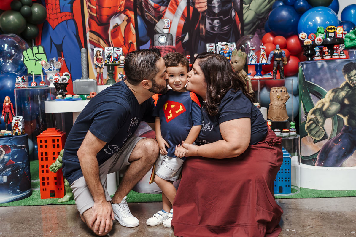 Festa Infantil tema super heróis no Espaço Jack Kingdon em Santo André por Jstella Fotografia
