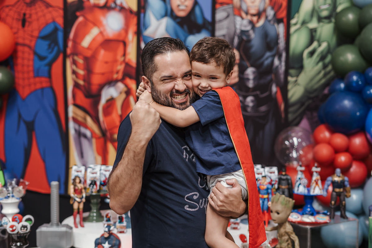 Festa Infantil tema super heróis no Espaço Jack Kingdon em Santo André por Jstella Fotografia