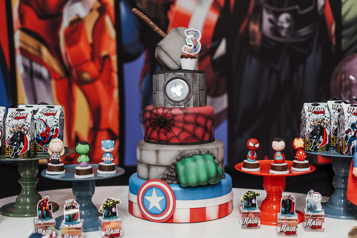 Festa Infantil tema super heróis no Espaço Jack Kingdon em Santo André por Jstella Fotografia