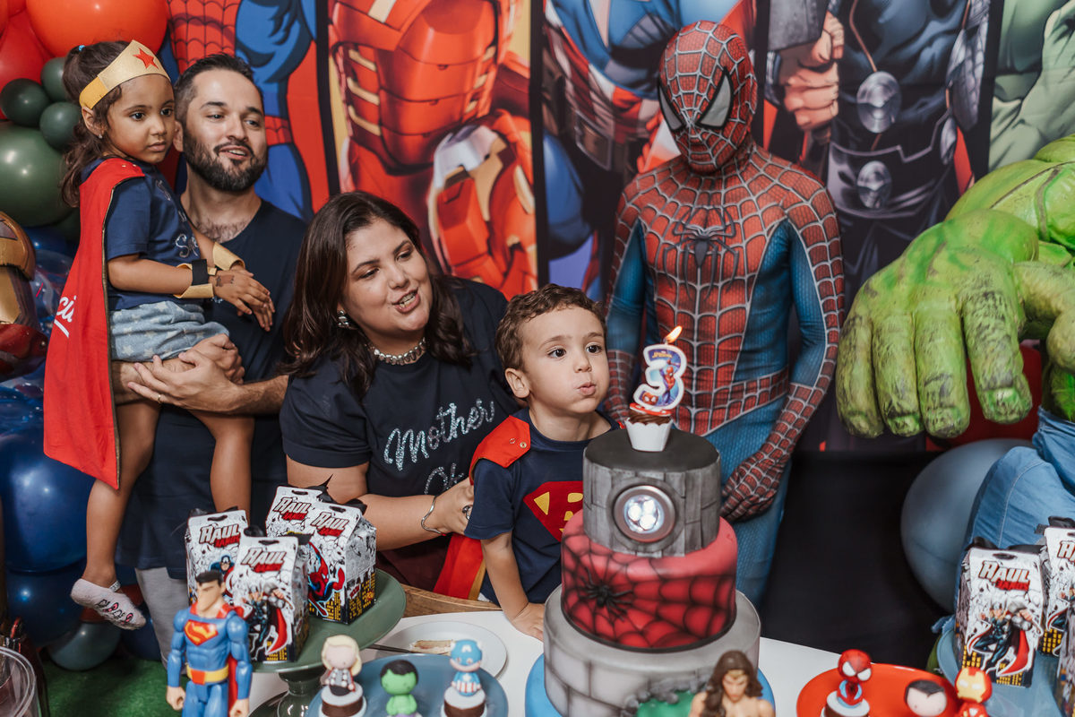 Festa Infantil tema super heróis no Espaço Jack Kingdon em Santo André por Jstella Fotografia