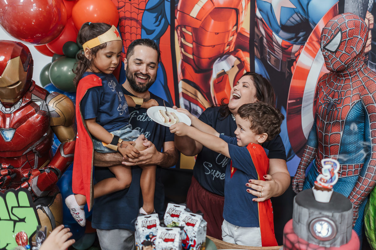 Festa Infantil tema super heróis no Espaço Jack Kingdon em Santo André por Jstella Fotografia