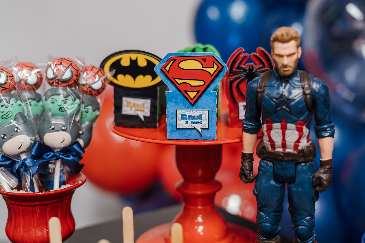 Festa Infantil tema super heróis no Espaço Jack Kingdon em Santo André por Jstella Fotografia