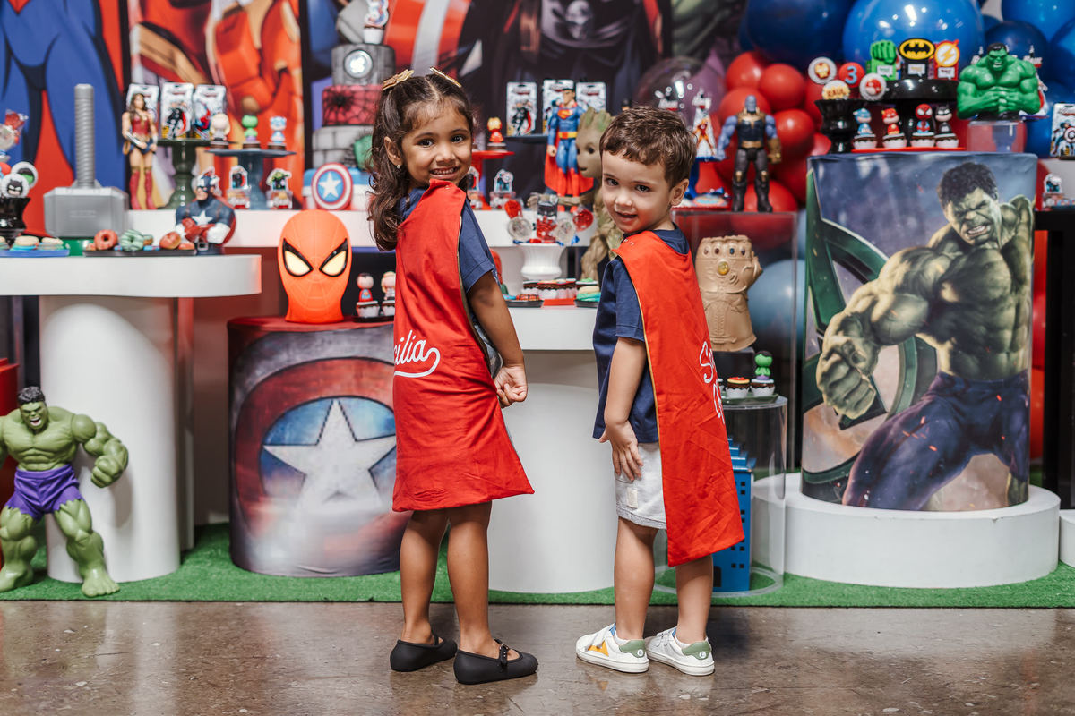 Festa Infantil tema super heróis no Espaço Jack Kingdon em Santo André por Jstella Fotografia