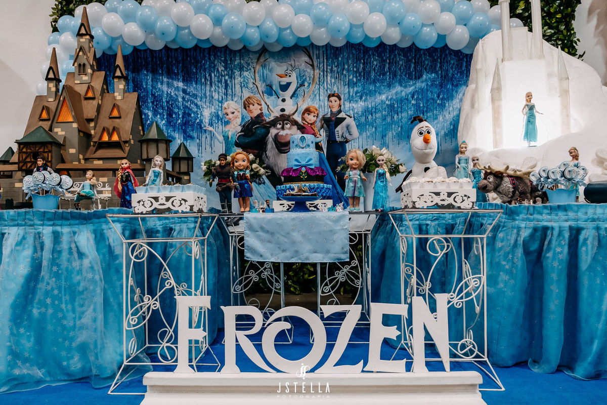 mesa decoração frozen