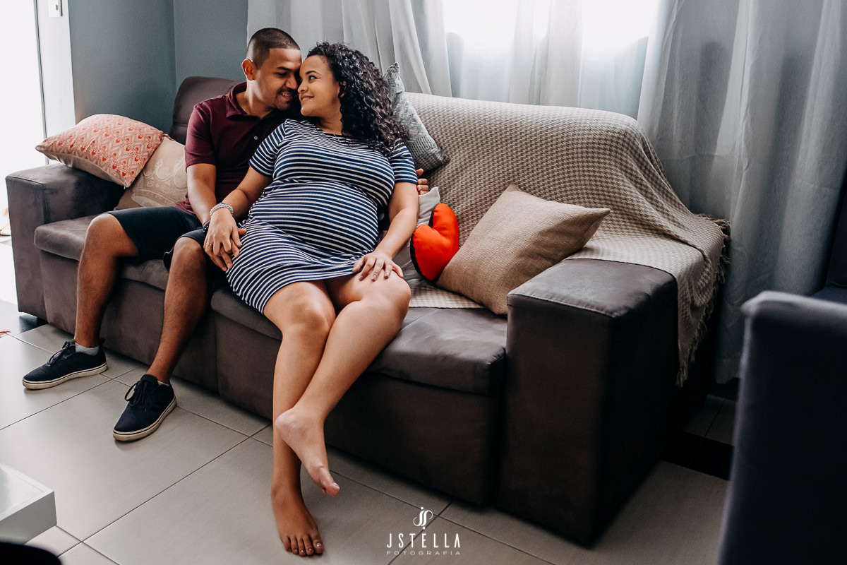 ensaio gestante em casa