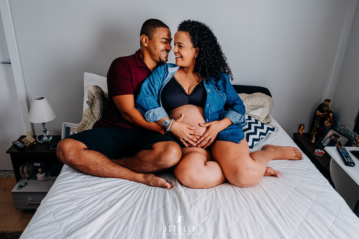 ensaio gestante em casa