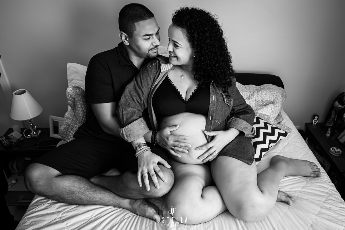 ensaio gestante em casa