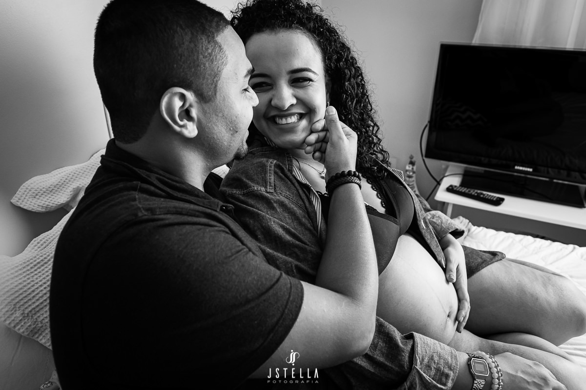 ensaio gestante em casa