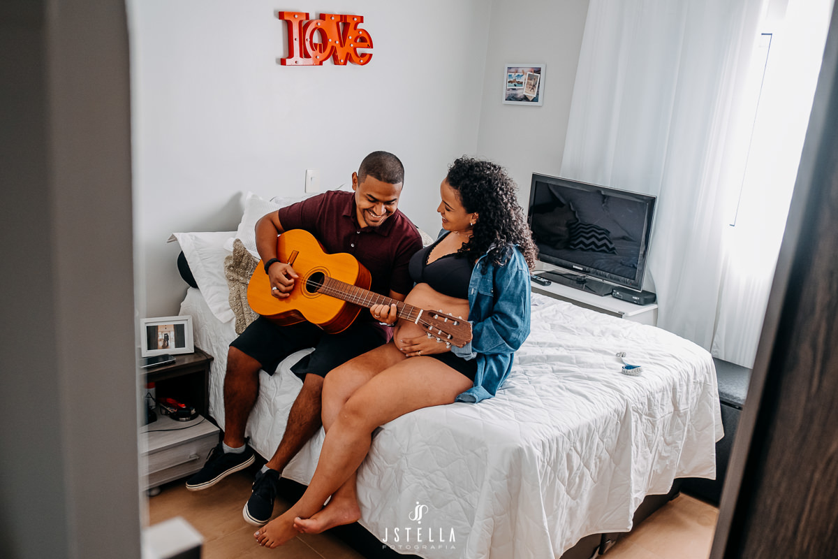 ensaio gestante em casa