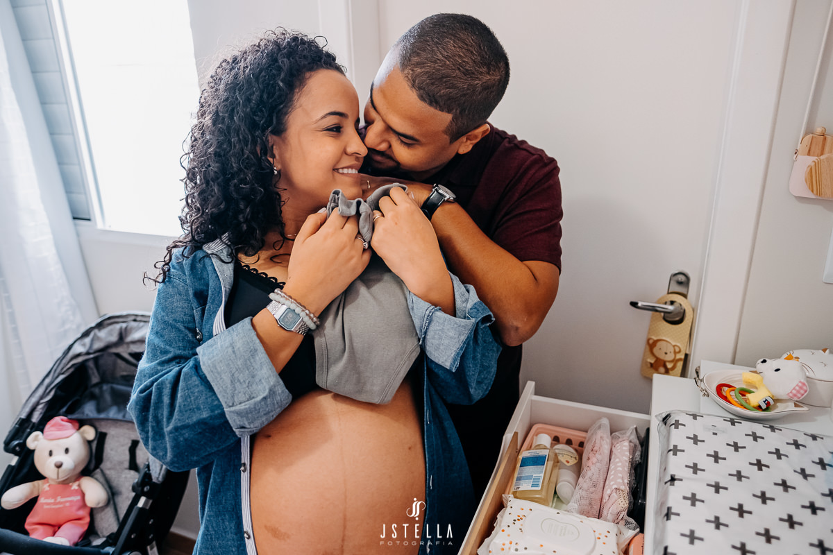 ensaio gestante em casa