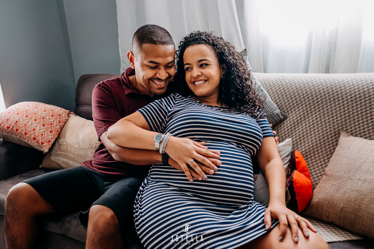 ensaio gestante em casa