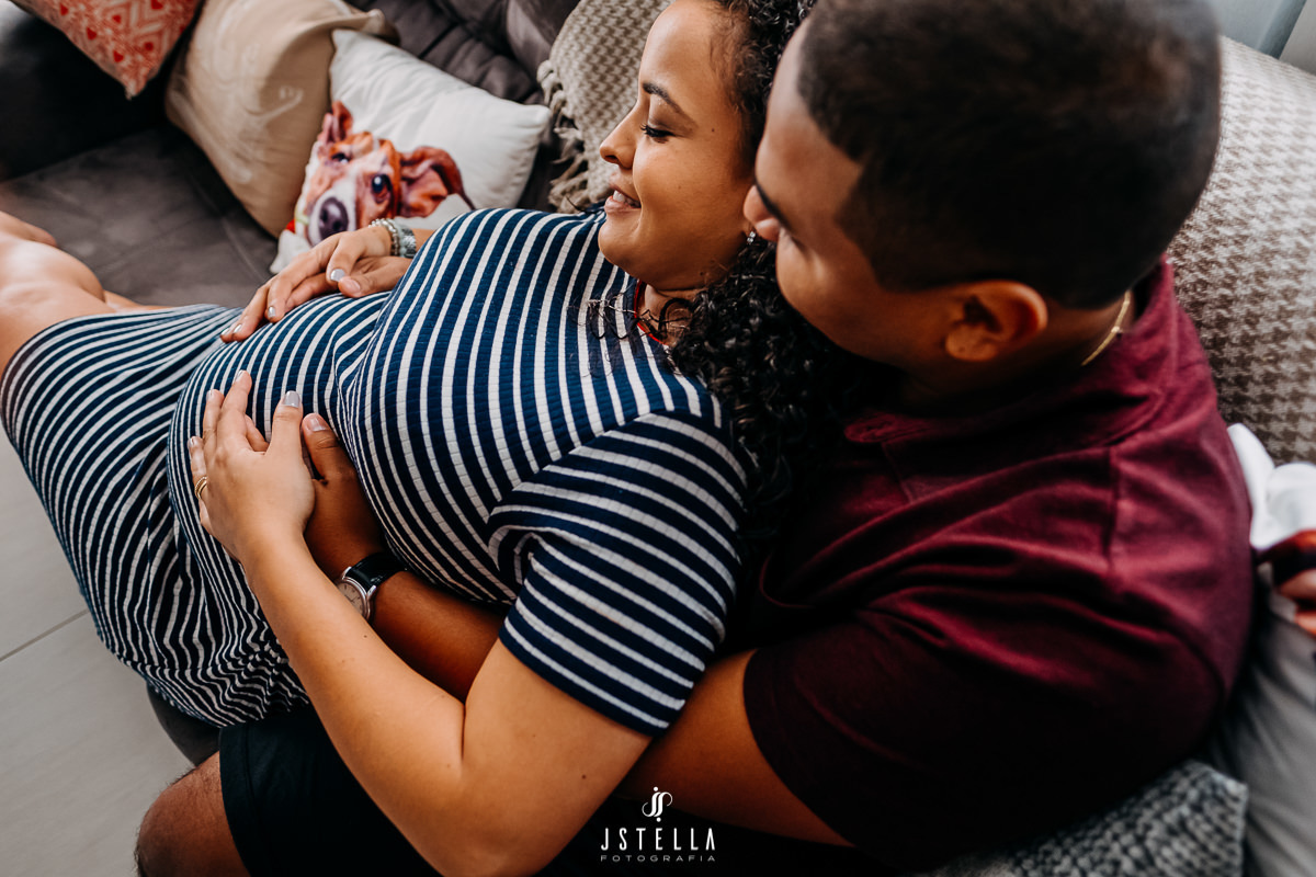 ensaio gestante em casa