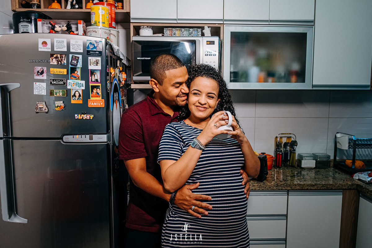 ensaio gestante em casa