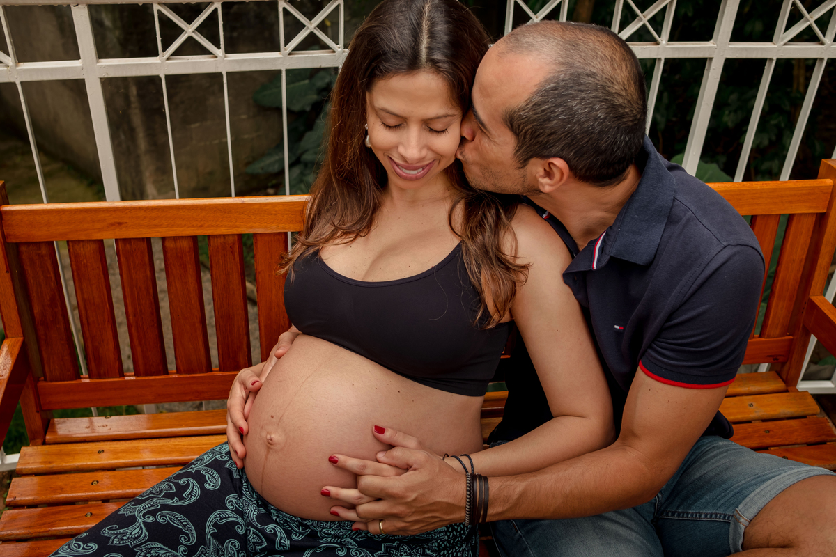 ensaio gestante em casa