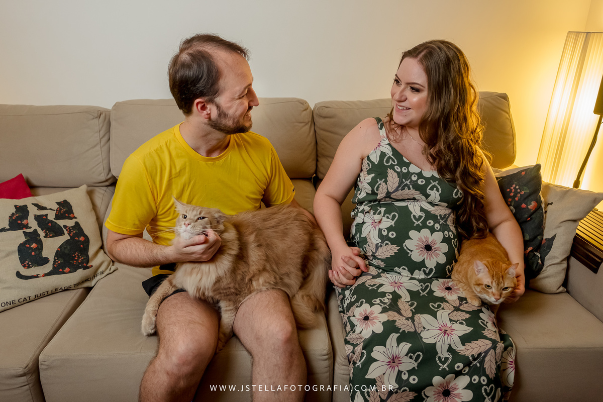 ensaio gestante em casa