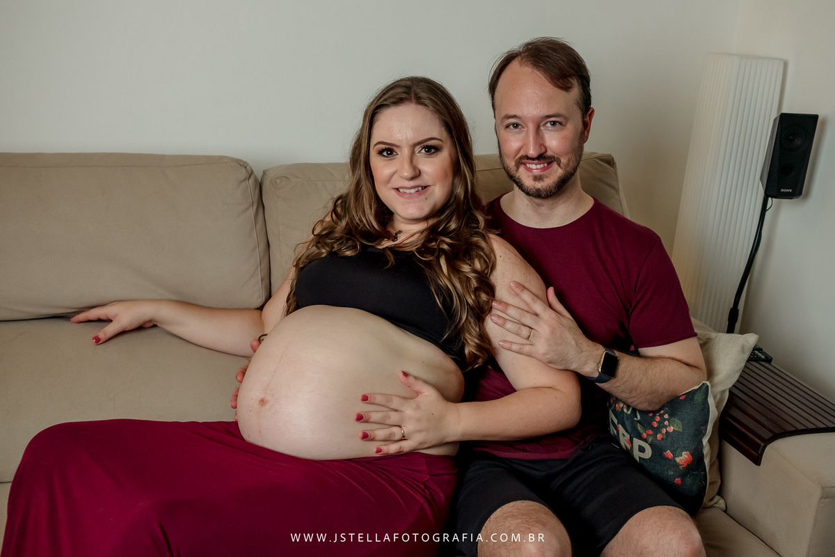 ensaio gestante em casa