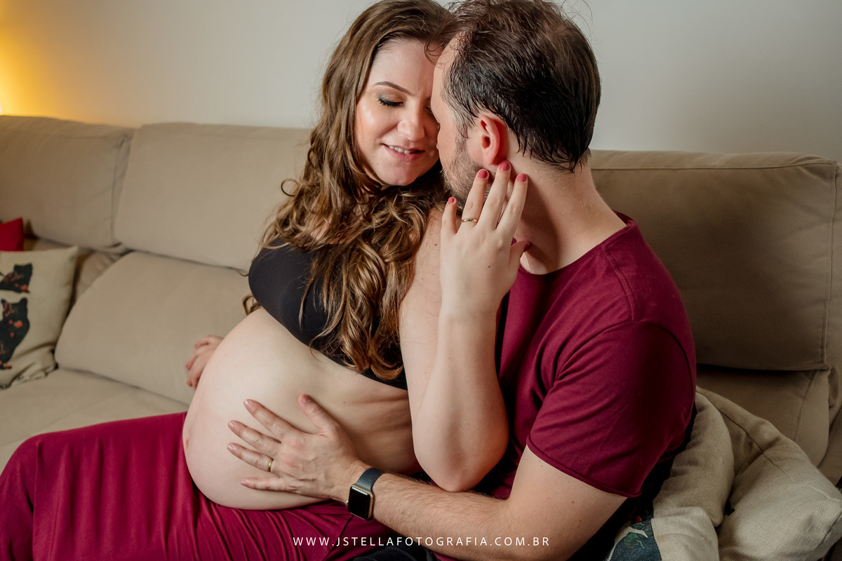 ensaio gestante em casa