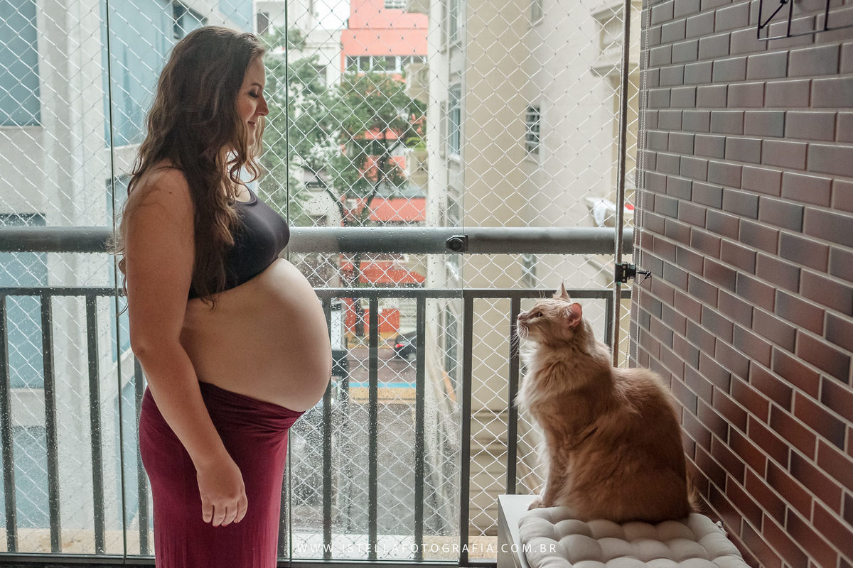 ensaio gestante em casa