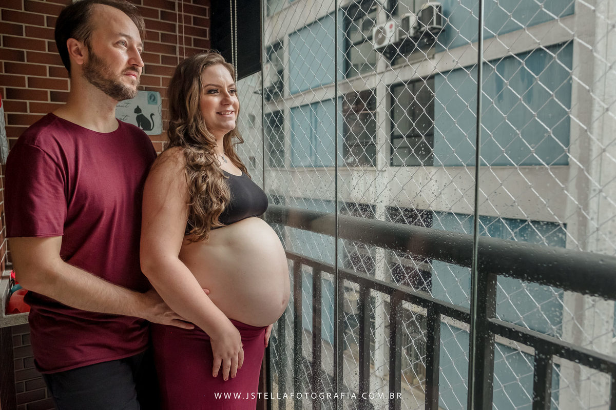 ensaio gestante em casa