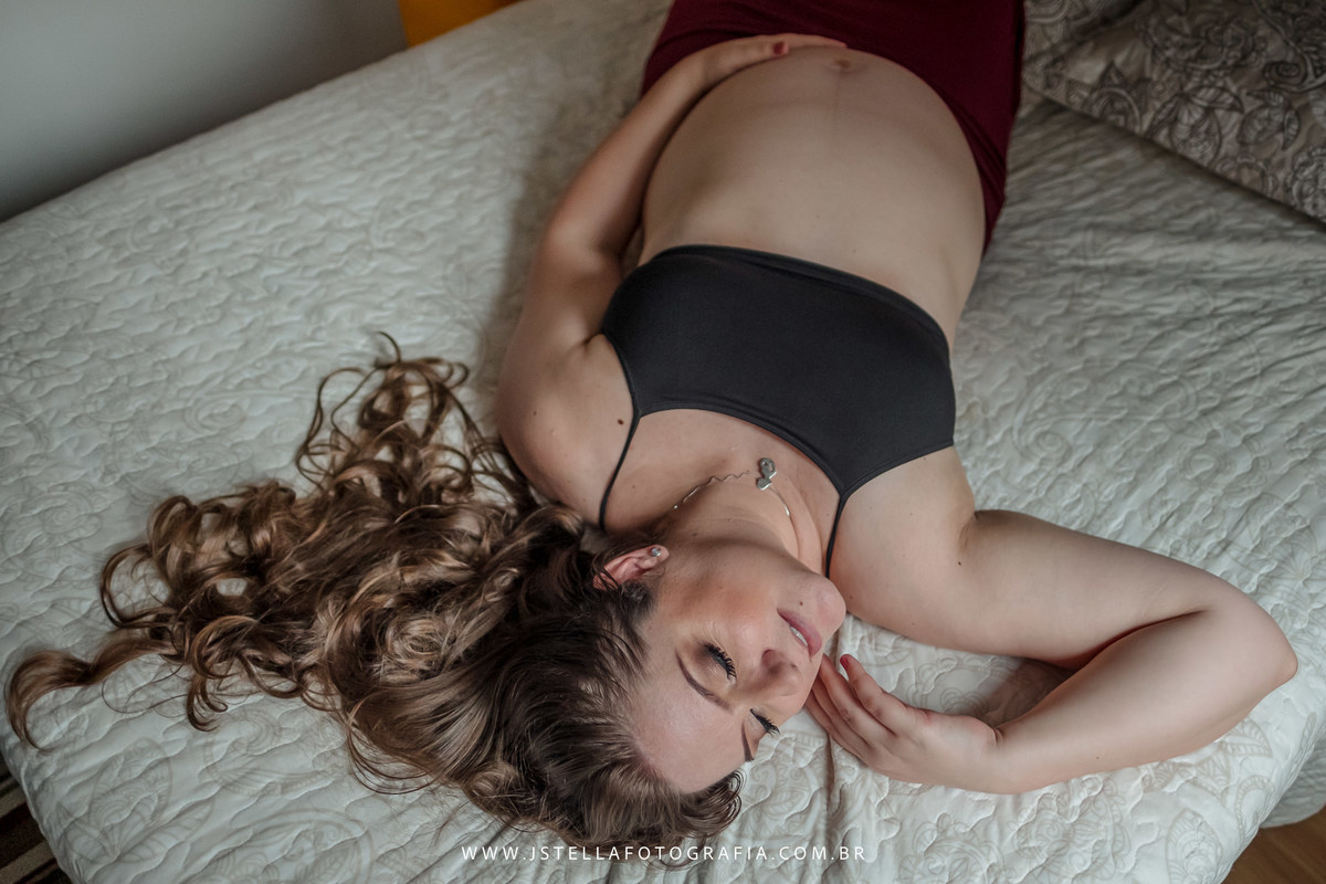 ensaio gestante em casa