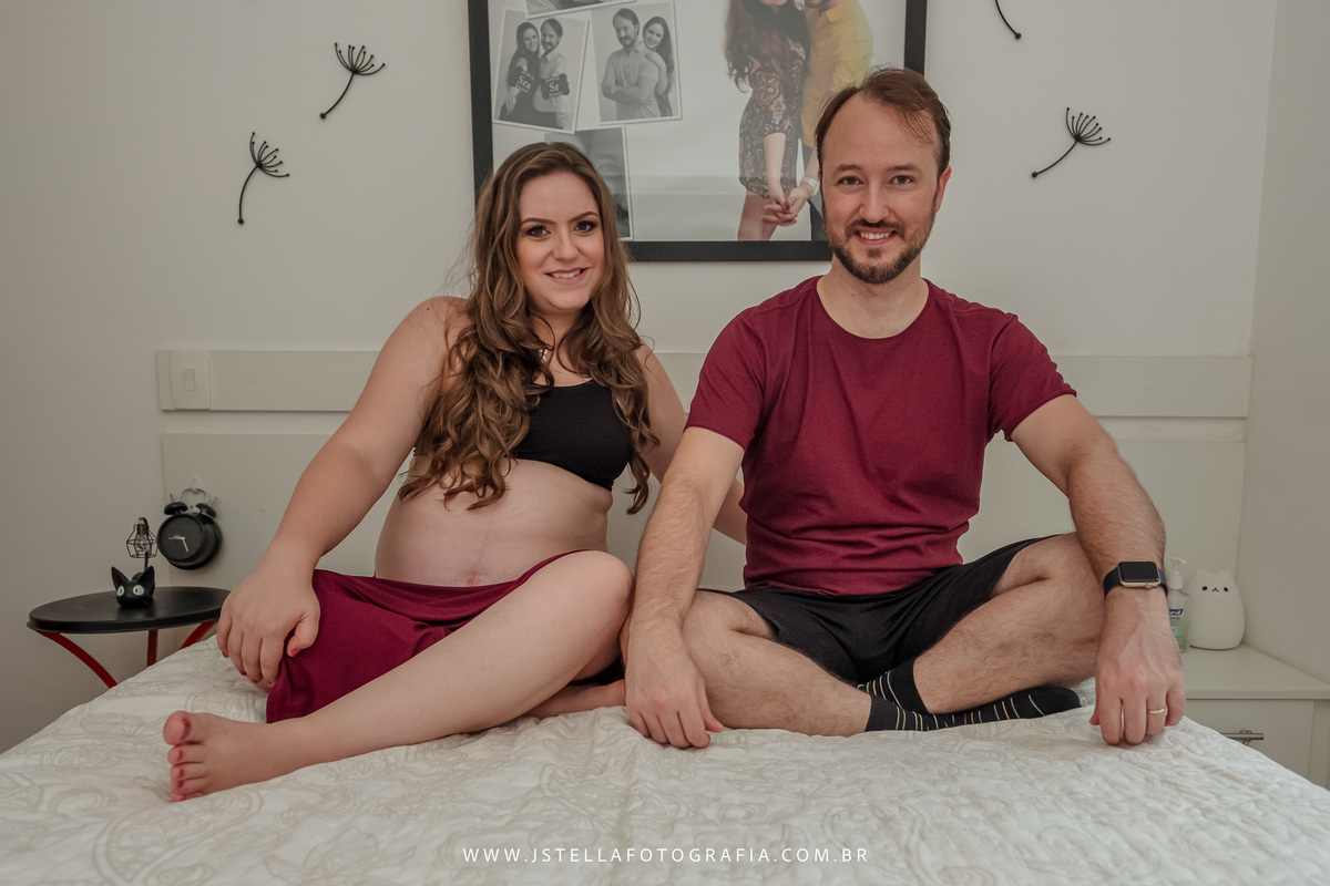 ensaio gestante em casa