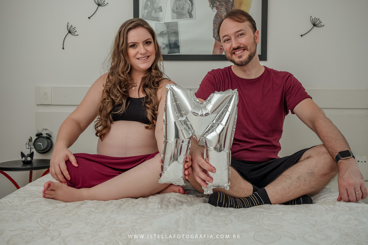 ensaio gestante em casa