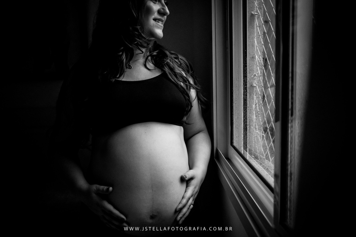 ensaio gestante em casa