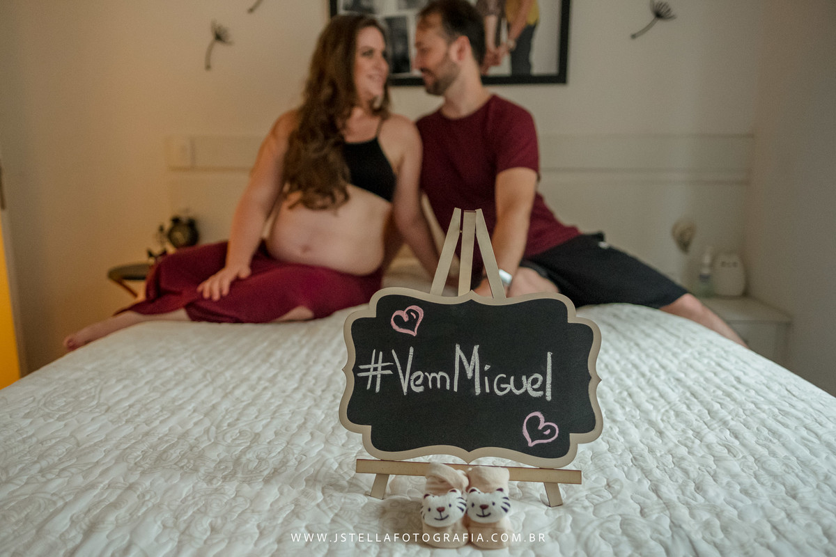 ensaio gestante em casa