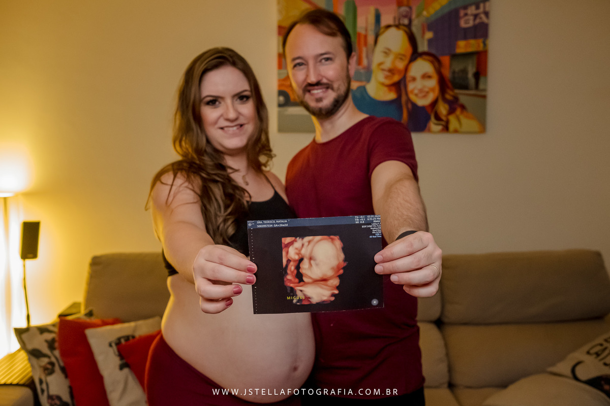 ensaio gestante em casa