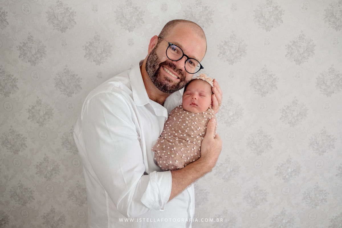 ensaio newborn com pai