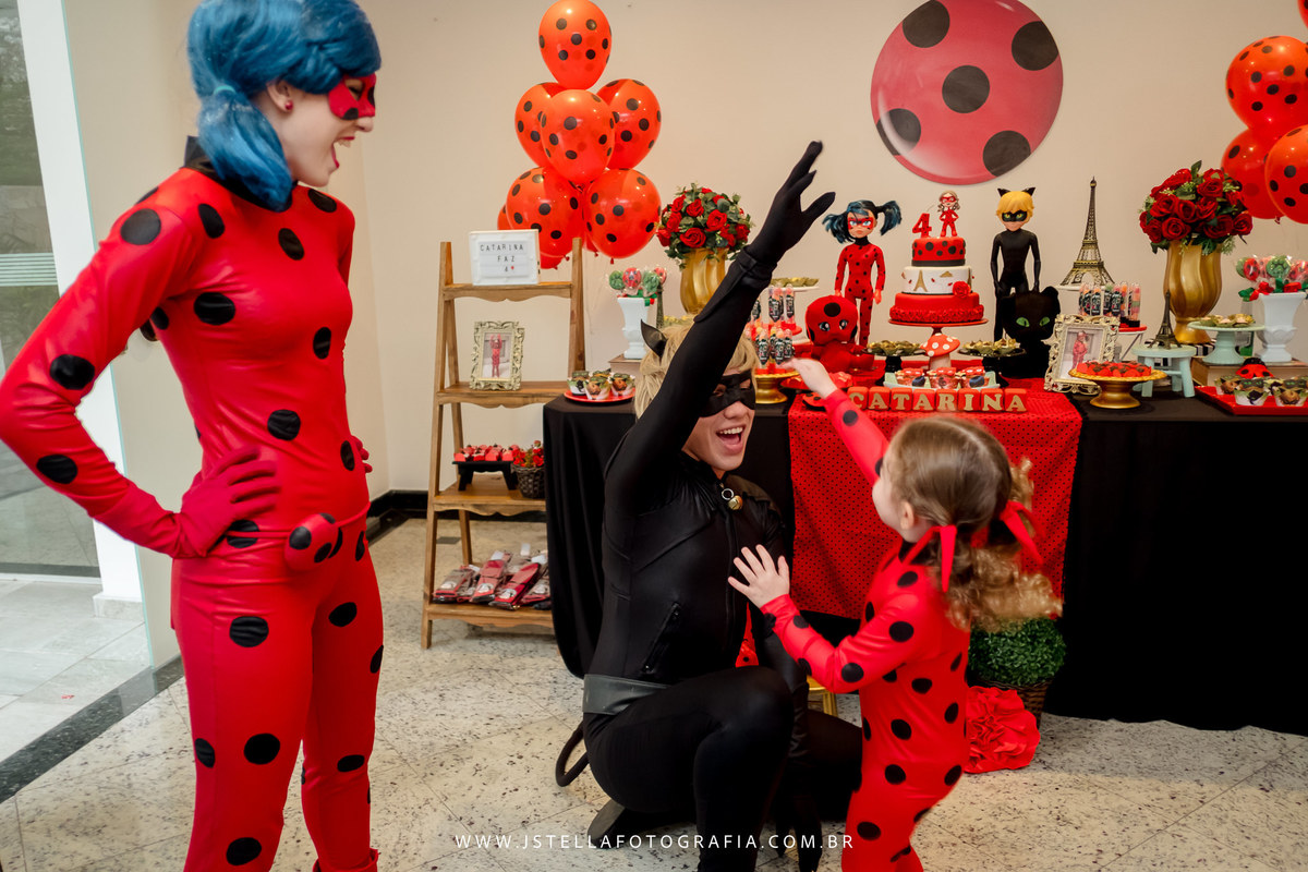 personagens ladybug na festa