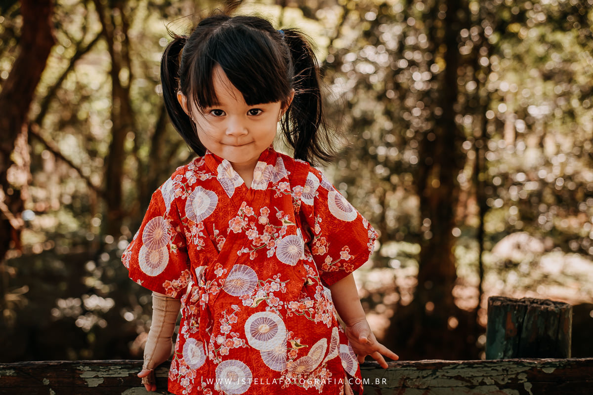 ensaio infantil temático japonesa
