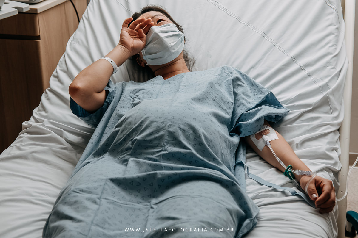 mãe chorando antes do parto