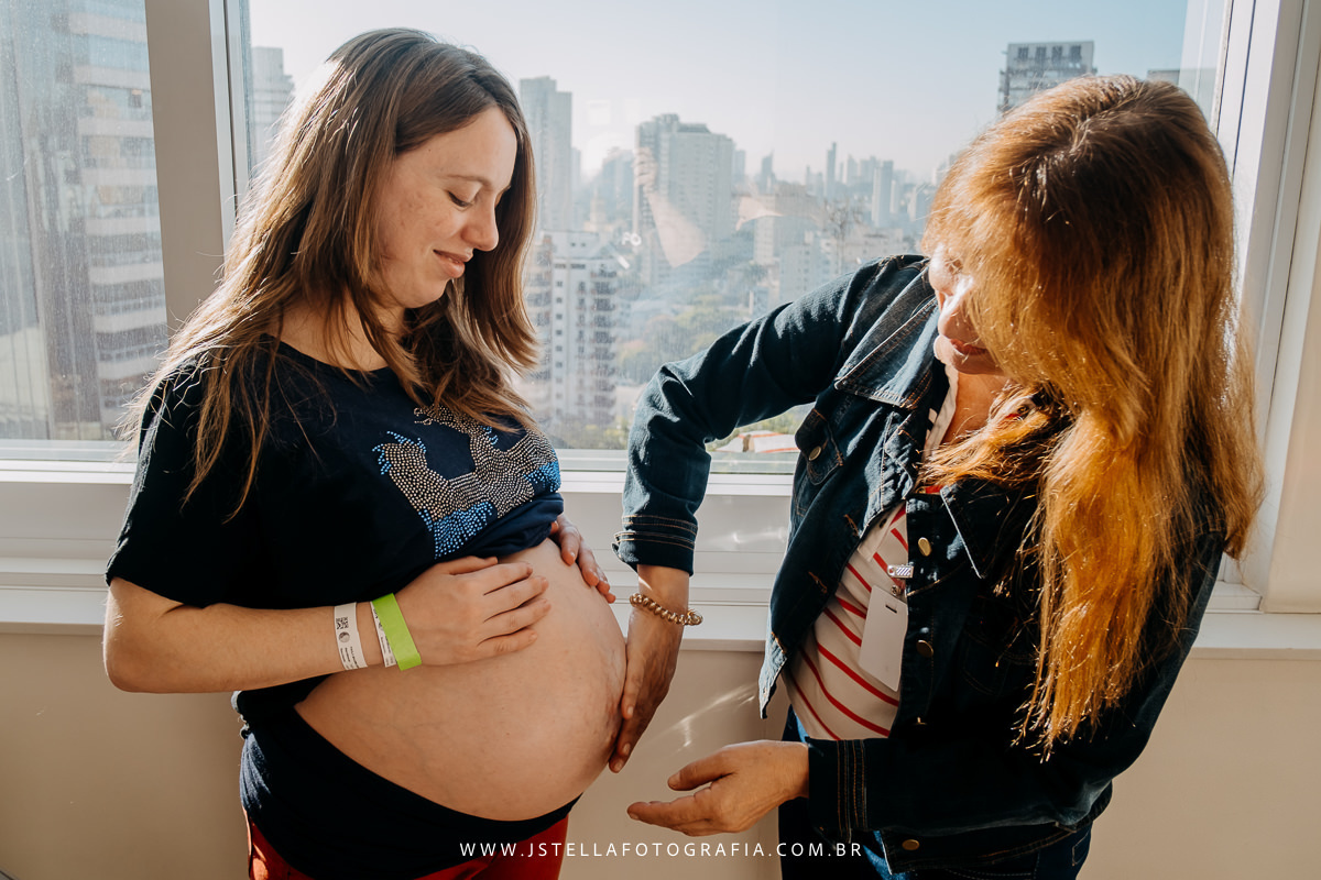 mãe e avó antes do parto
