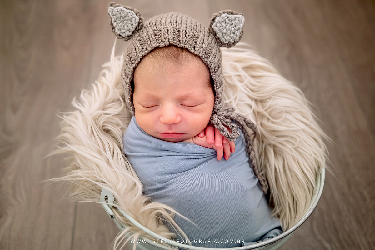 ensaio newborn touca ursinho