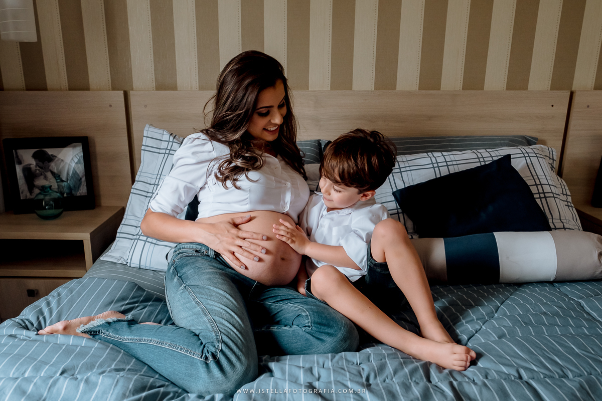foto gestante em casa