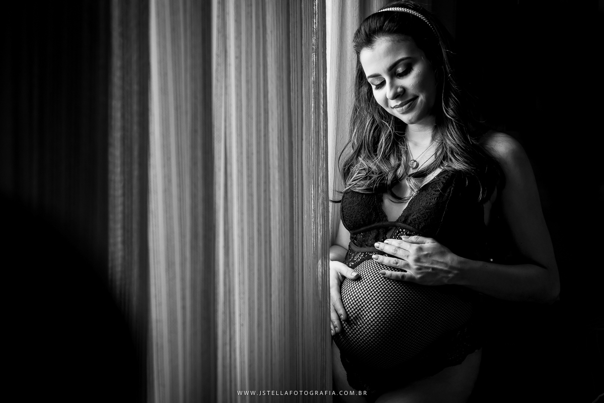 foto gestante em casa