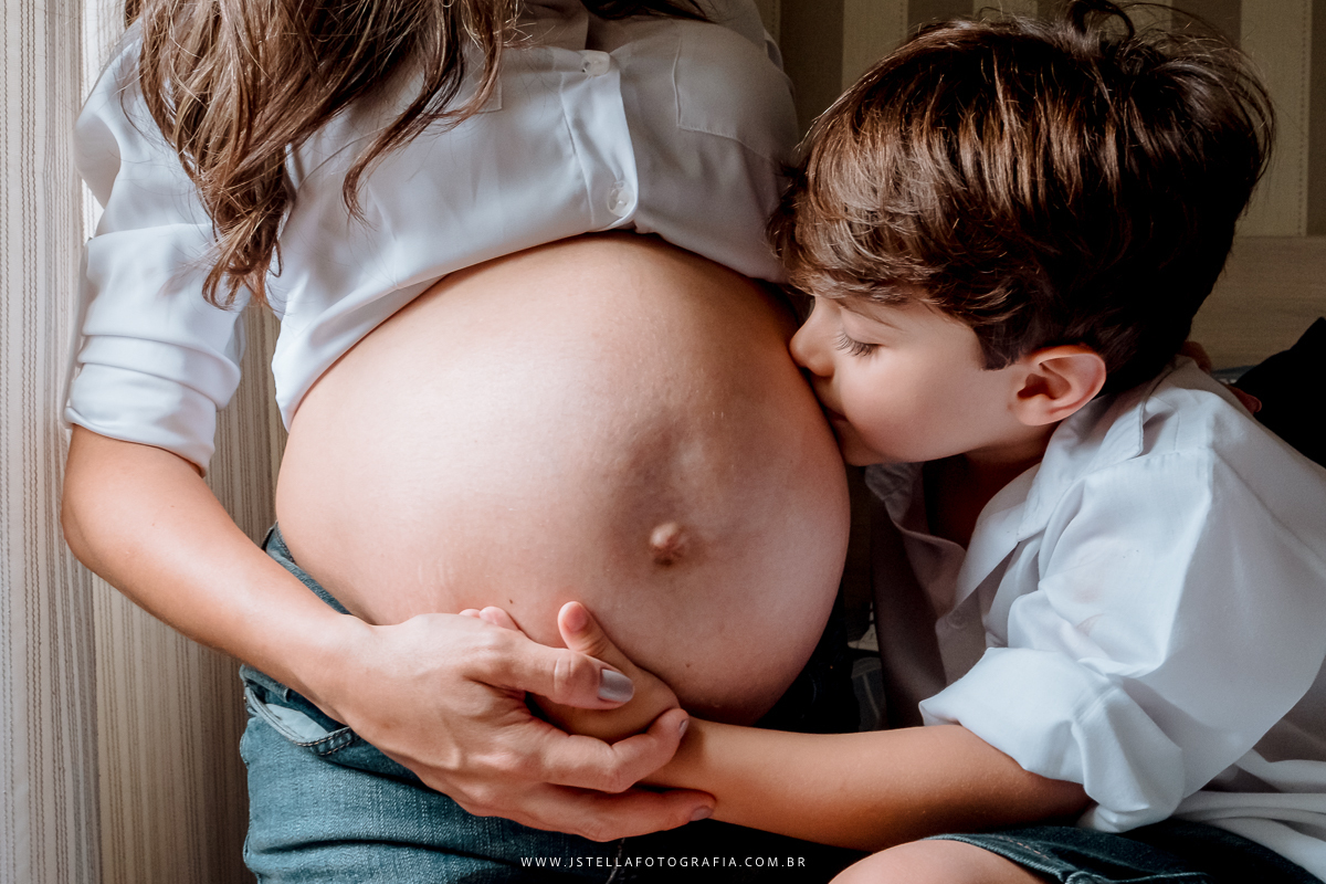 foto gestante em casa