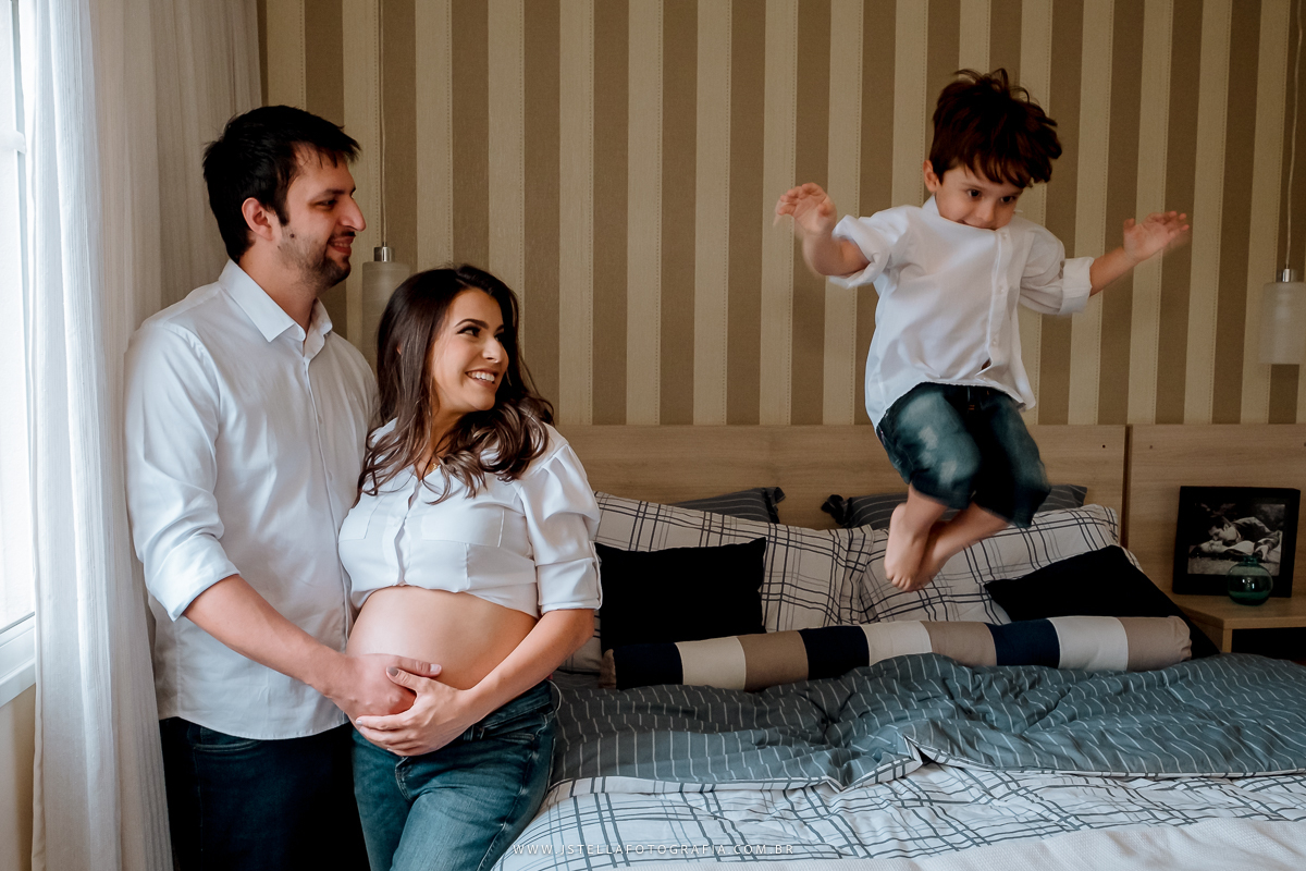 foto gestante em casa